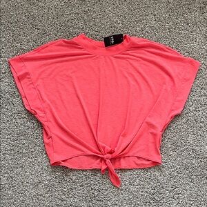 Abercrombie & Fitch Pink YPB Featherweight Tie Front Tee Size Small NWT